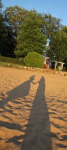 Our shadows at sunset in Black Bay near my grandfather's house in Quebec